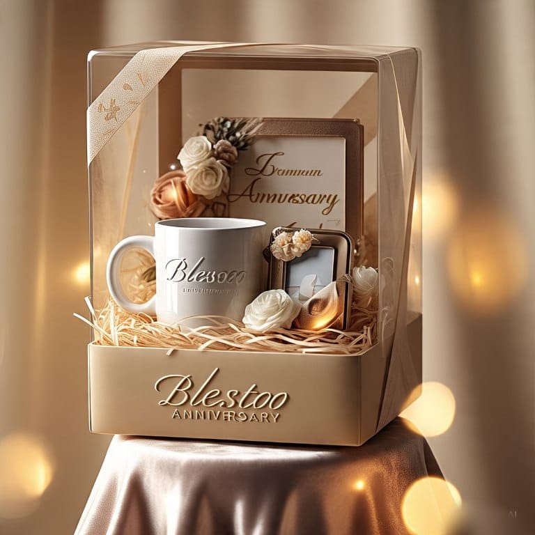 Anniversary hamper with photo frame & mugs – Blesstoo