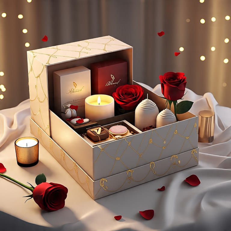 Anniversary hamper for wife with roses – Blesstoo