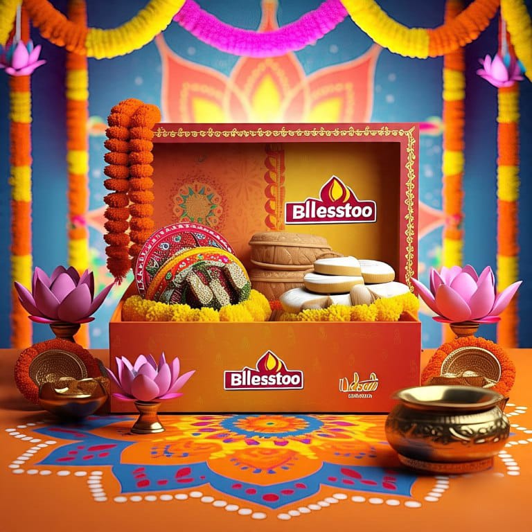Navratri gift box with traditional decor – Blesstoo