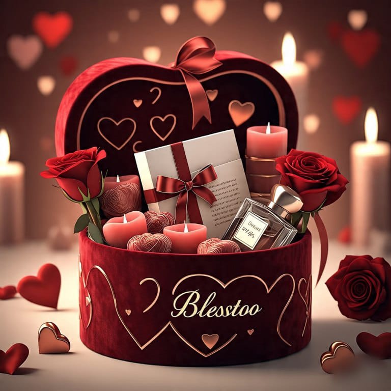 Romantic anniversary hamper with rose décor – Blesstoo
