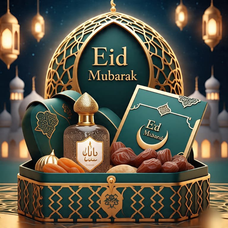 Eid hamper box with dates, sweets and attar – Blesstoo