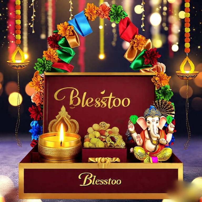 Diwali hamper box with diyas, sweets and festive decor – Blesstoo
