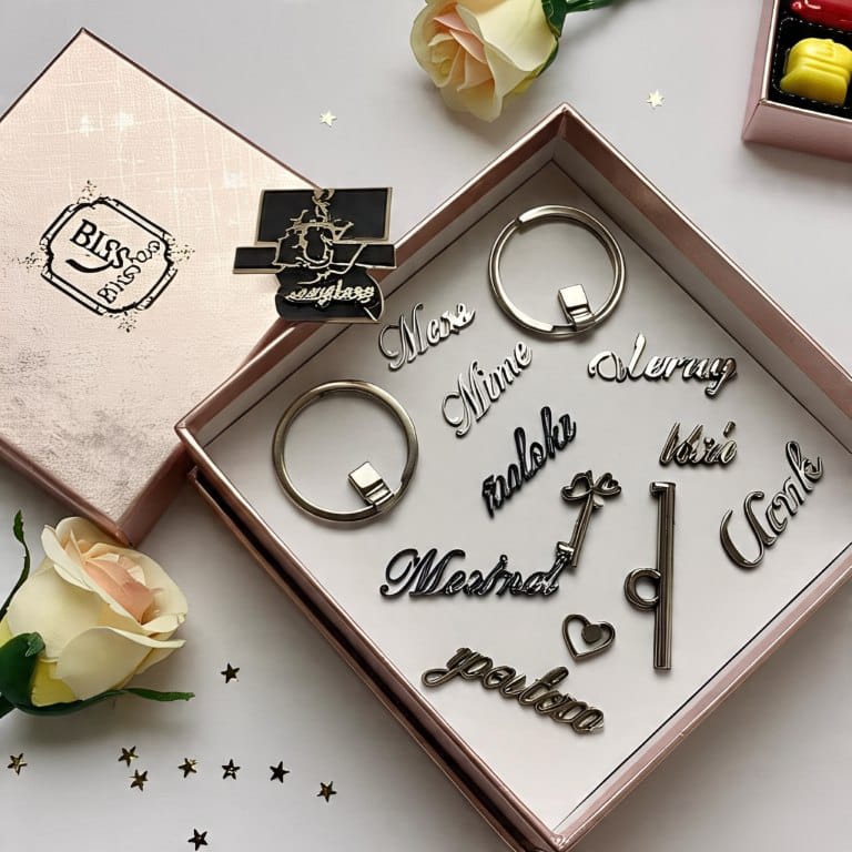 Acrylic & metal name keychains – Blesstoo